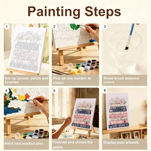 Gemozaic Book Framed Paint by Numbers Kit for Adults with Easel, 8x12 in - color: BKH2382