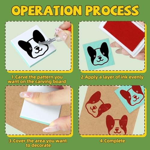 12pcs 2"x2" Rubber Carving Blocks, Linoleum Block Stamp Making Kit for Beginners - DIY Stamp Making, Printmaking Crafts (White & Green) - color: 12pack, size: 2"x2"