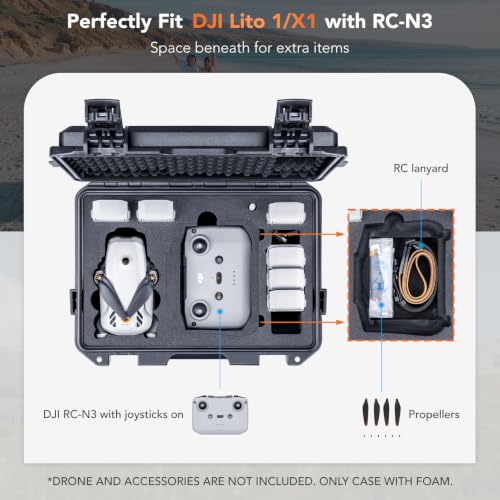 Lykus Titan LT110 Waterproof Hard Case for DJI Lito 1/X1 and RC2/RC-N3