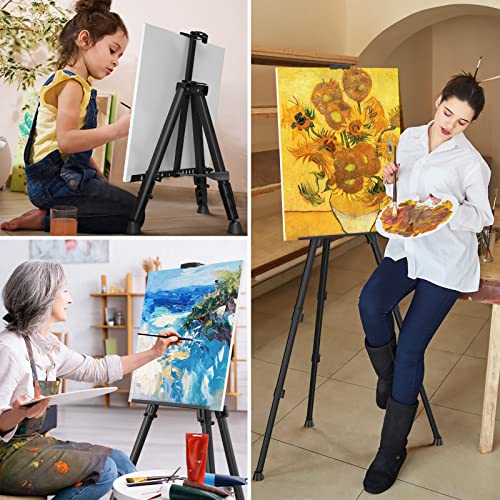 Art Painting Display Easel Stand - Portable Adjustable Floor Artist Easel - style: Black - 1pack