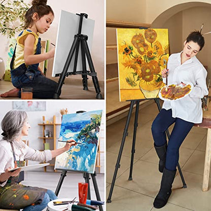 Art Painting Display Easel Stand - Portable Adjustable Floor Artist Easel - style: Black - 1pack