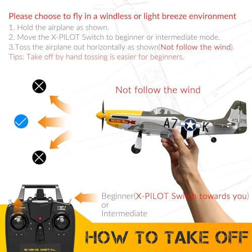 P51 Mustang RC Plane 4 Channel Brushless 500mm for Adults Outdoor