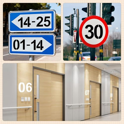 5,6,8 Inch Number Stencils,30Pcs Plastic Reusable Washable Curb Stencil Kit - size: "5Inch,6Inch,8Inch"