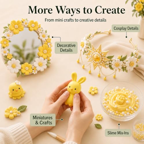 Yellow Air Dry Foam Clay 100g/3.5oz, Soft & Easy to Mold - color: Yellow