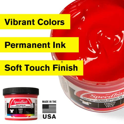 Special Fabric Screen Printing Ink 8 oz, Colour: Red - color: Red, size: 8 fl oz