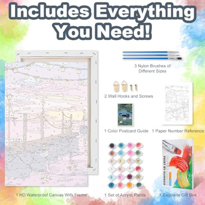 Kalonyth Boat Framed Paint by Numbers Kit for Adults Beginner 8x12 inch - color: Frame-OP-US02