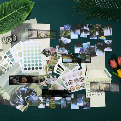 114 Pcs Aesthetic Scrapbook Kit DIY Junk Journaling Supplies, Nice Style - style: Nice Style