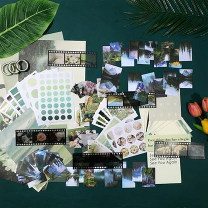 114 Pcs Aesthetic Scrapbook Kit DIY Junk Journaling Supplies, Nice Style - style: Nice Style