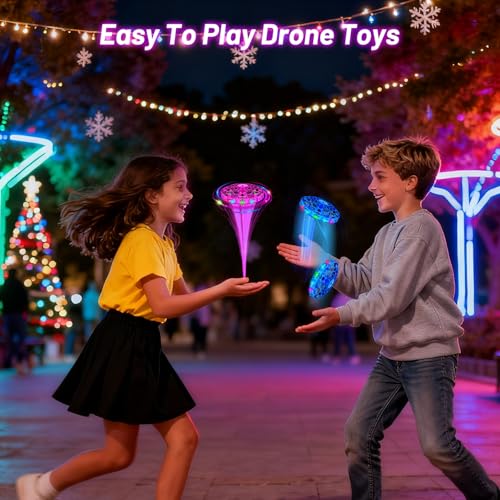 Flying Orb Ball for Kids, Hand Controlled Mini Drone, LED UFO Toy Ages 6-12 - color: Blue