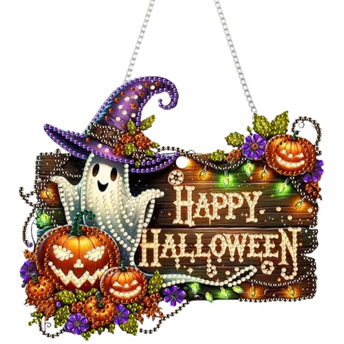 AIBOERL Halloween Diamond Art Kits for Adults, Acrylic Hanging Suncatcher - color: DP02547
