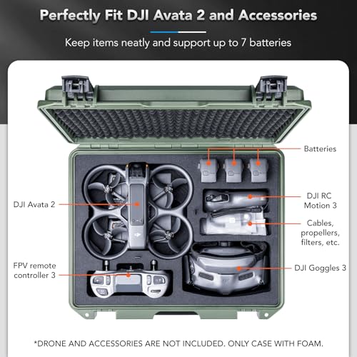 Lykus Titan AT200 Hard Case for DJI Avata 2,Goggles 3(NOT N3),FPV/Motion RC - color: Green