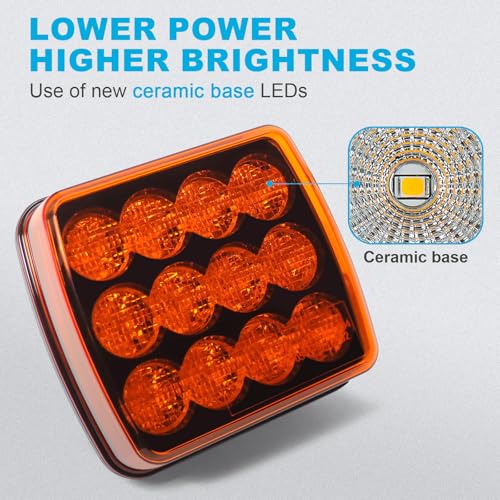 Agrieyes W02 Magnetic Flashing Lights, Wireless Strobe Lights,Amber - color: Amber