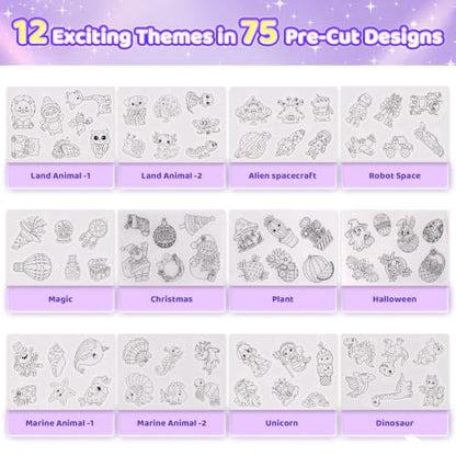 Funtopia 185pcs Shrinking Craft Kit for Kids, Glow in the Dark Keychain Kit - color: Glow in the Dark
