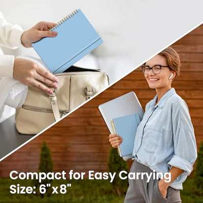 Taja Lined Spiral Notebook for Work, 5.7"x7.9" Spiral Journal College Ruled - color: D-Blue, style: a-Lined(1 Pack)