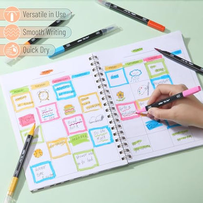 Mr. Pen- Dual Tip Brush Pens, 12 pcs, Vibrant Colors