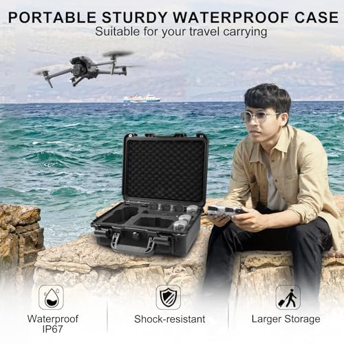 Lekufee Waterproof Hard Case for DJI Air 3S, Air 3 Drone, Fly More Combo