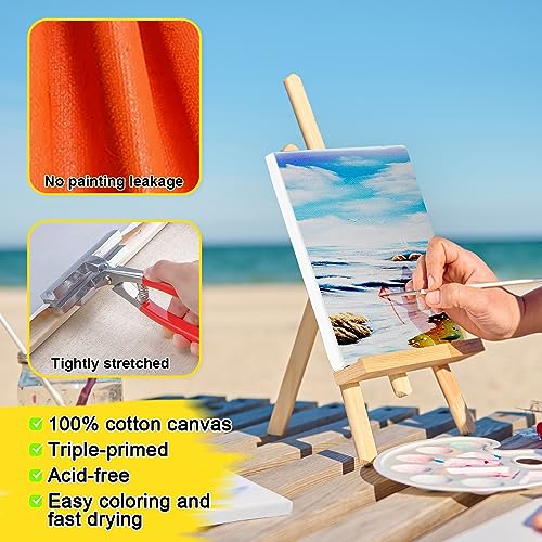 Inburit 12 PCS Multi Size Stretched Blank Canvas for Acrylic & Oil Painting - size: 12PCS+(4sizex3)