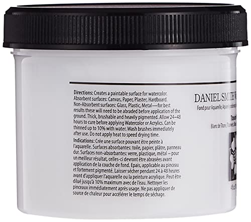 Daniel Smith Watercolor Ground 4oz Jar, Titanium White, 284055002, 4 Fl Oz (Pack of 1) - color: Titanium White