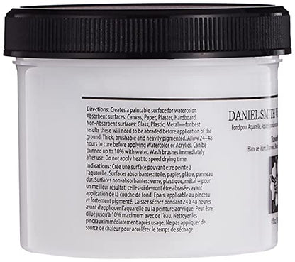 Daniel Smith Watercolor Ground 4oz Jar, Titanium White, 284055002, 4 Fl Oz (Pack of 1) - color: Titanium White