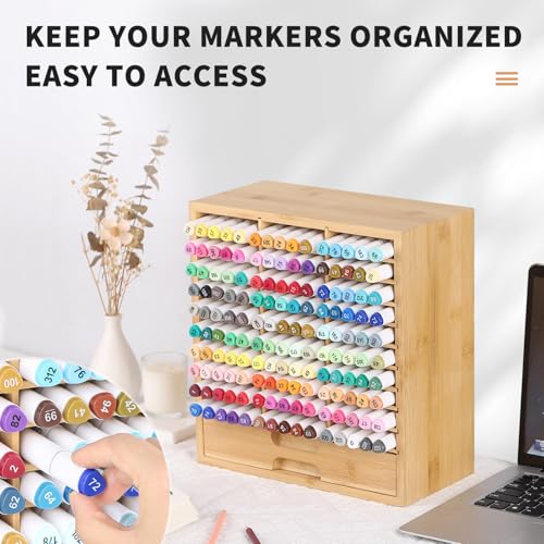 AUTOARK Bamboo Marker Organizer for 150 Markers,AHK-060 - size: 150 Markers