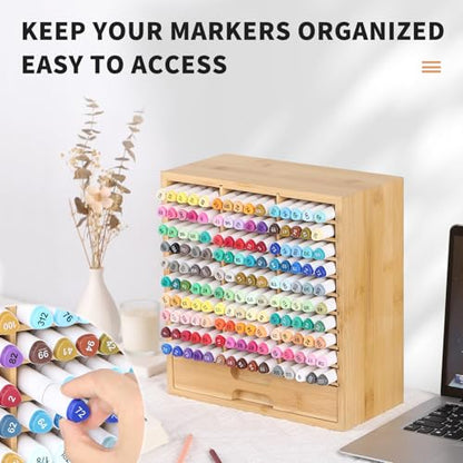 AUTOARK Bamboo Marker Organizer for 150 Markers,AHK-060 - size: 150 Markers