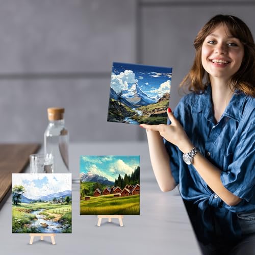 RoundFunny 8 Set Paint by Numbers Drawing Kit for Adults,Landscapes - style: Landscapes