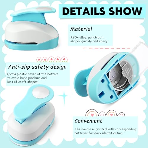 CHENGU 3 Pack Circle Hole Punch 2"/1"/0.6", Blue - color: Blue, style: Circle