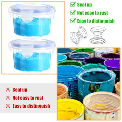 Remerry 8 Sets Paint Container with Stainless Steel Mixing Ball Touch up Storage Cups with Lids Paint Containers Storage Airtight for Repainting(320 ml) - size: 320 ml