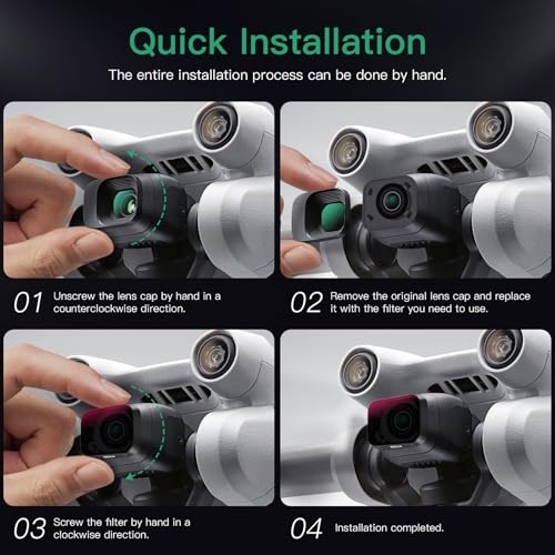 Mini 3 ND Filters - 6 Pack (CPL,Natural Night,ND16,ND32,ND64,ND256) - size: Mini 3 Pro, style: ND