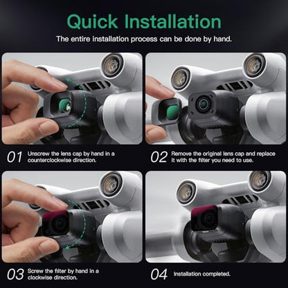 Mini 3 ND Filters - 6 Pack (CPL,Natural Night,ND16,ND32,ND64,ND256) - size: Mini 3 Pro, style: ND