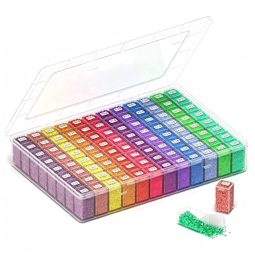 Newly Upgraded Transparent Large Capacity Diamond Painting Storage Containers,96 Grid Craft Organizers and Storage, Suitable for Nail Art, Necklaces, Bead Storage Containers - style: 96 large bottle