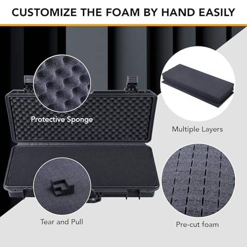 Lykus HC-5011 Waterproof Hard Case with Foam, Inner Size 19.96*7.36*2.95in - size: HC-5011
