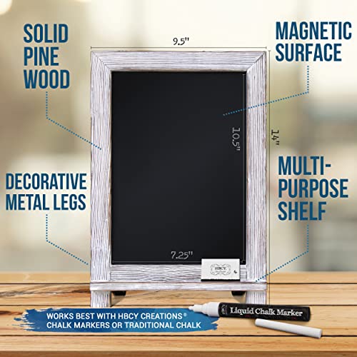 HBCY Creations Magnetic Tabletop Chalkboard Sign, 9.5" x 14", Rustic - color: 1- Whitewashed, size: 10"W x 14"H