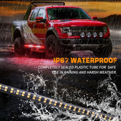 XRIDONSEN 2X 60 inch Running Board Emergency Lights 720 LED Strobe Lights - color: Red/White