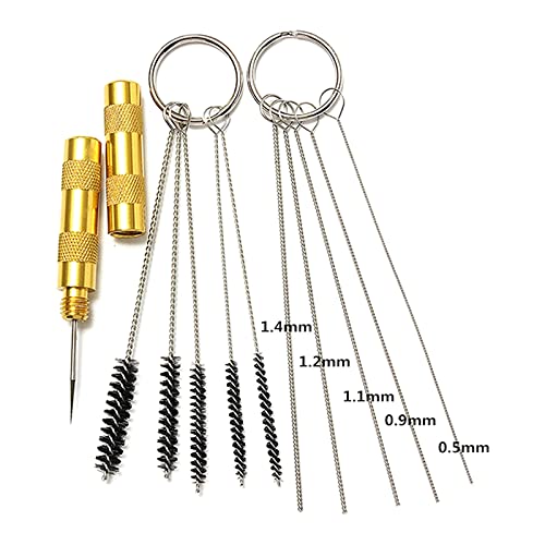 11 Packs Airbrush Cleaning Tools Needle Brush Cleaner with 5 Brushes for Cleaning Teensy Tiny Tubes Airbrushes