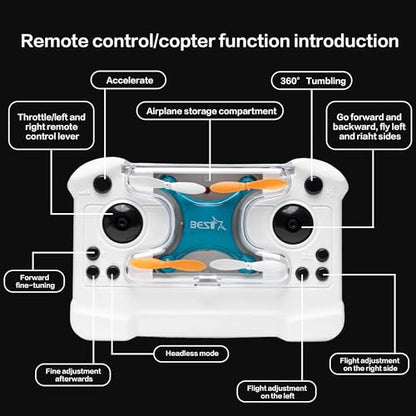 Drone Mini Remote Control Aircraft New Children's Toy Micro Aircraft Fixed Height Quadcopter Electronic Gadget (Blue) - color: Single Battery Version-Blue