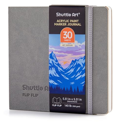 Shuttle Art Acrylic Paint Marker Journal 5.51x5.51, 30 Sheets - size: 5.51×5.51 in