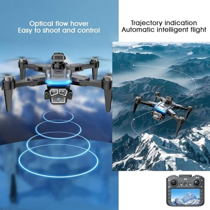 4K Drone with Camera for Adults, Foldable Quadcopter with 4.3" Screen Remote Controller, Brushless Motor,Obstacle Avoidance,Under 249g，One-Key Takeoff & Auto Follow,2Batteries,Portable HD Drone