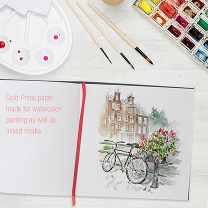 U.S. Art Supply 8.5" x 8.5" Watercolor Book (2 Pack, 76 Sheets Each) - size: 8.5-x-8.5-inch