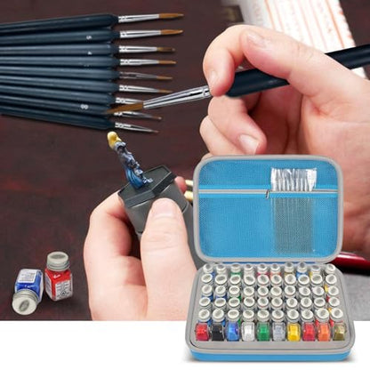 Model Paint Storage Case for Testors, Holds 60 Bottles, Paints Not Included - color: Blue