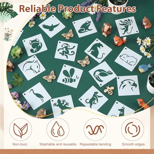 Fainne 100 Pcs 1.5 Inch Animals Theme Small Stencils for Crafts - style: Animals