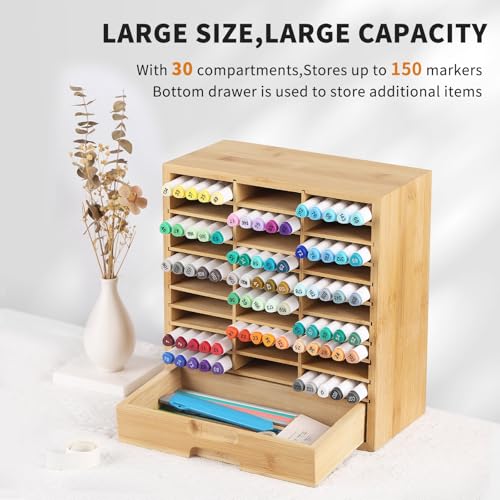 AUTOARK Bamboo Marker Organizer for 150 Markers,AHK-060 - size: 150 Markers