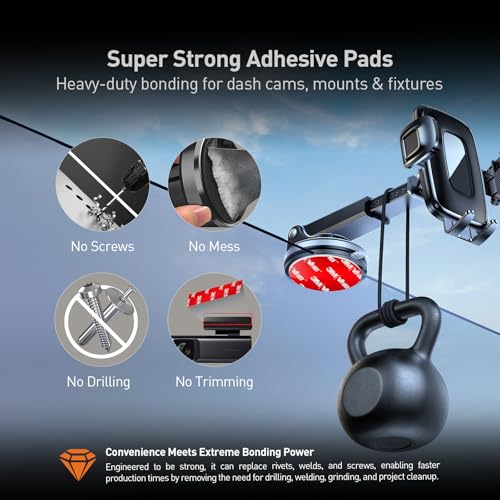 3M Double Sided Pads, Heavy Duty, 2.2" Square Adhesive Pad, 6 Pack - size: 2.2" x 2.2" (6 Pack), style: Square