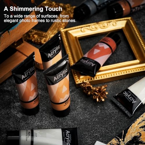 AUREUO Antique Bronze Acrylic Paint, 4 fl oz / 120ml, 1 Tube - color: Antique Bronze, size: 4 Fl Oz (Pack of 1)