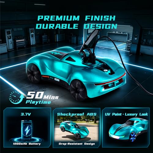 AEROQUEST Gesture Sensing RC Stunt Car with Display Garage - color: Meteor Supercar Blue