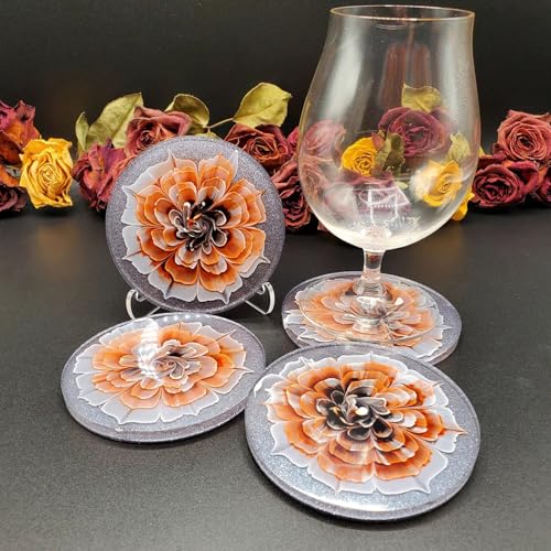 8-Pcs Silicone Resin Coaster Tray Mold, Round and Square - color: 4 Rounds + 4 Squares