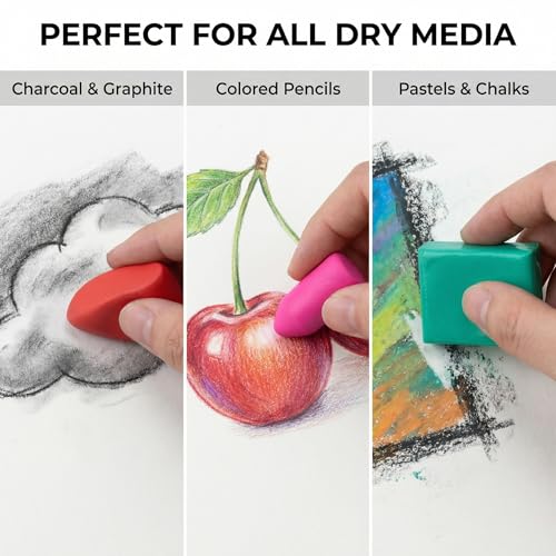 Scented Kneaded Erasers, 40 Pack Kneadable Erasers with Plastic Cases, 8 Colors 8 Scents, Moldable Eraser Putty for Drawing Sketching Drafting Writing (Drink-Themed)