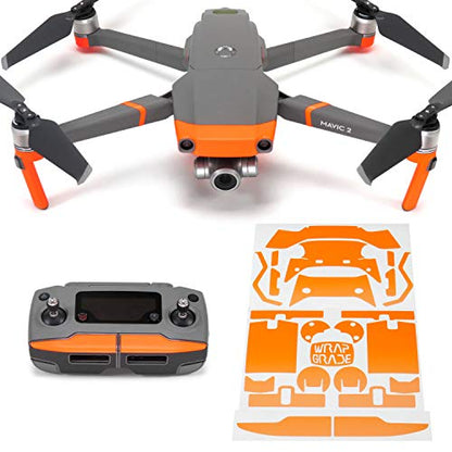 Wrapgrade Poly Skin Compatible with DJI Mavic 2 | Accent Color (NEON Orange) - color: NEON ORANGE