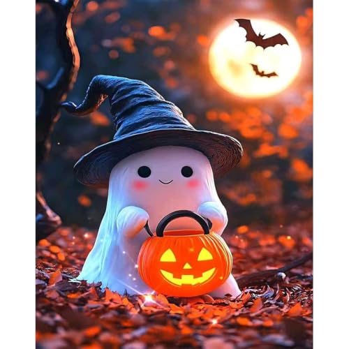 Spooky Paint by Numbers for Adults, Halloween Paint by Number on Canvas - color: MT23084