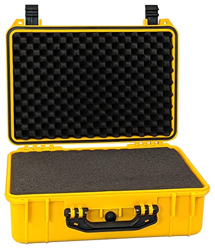 multicomp PRO Weatherproof Equipment Cases, made of Polypropylene Plastic with Foam Insert (22" X 16.5" X 8.5" (L x W x H) (YELLOW)) - size: 22" X 16.5" X 8.5" (L x W x H) (YELLOW)